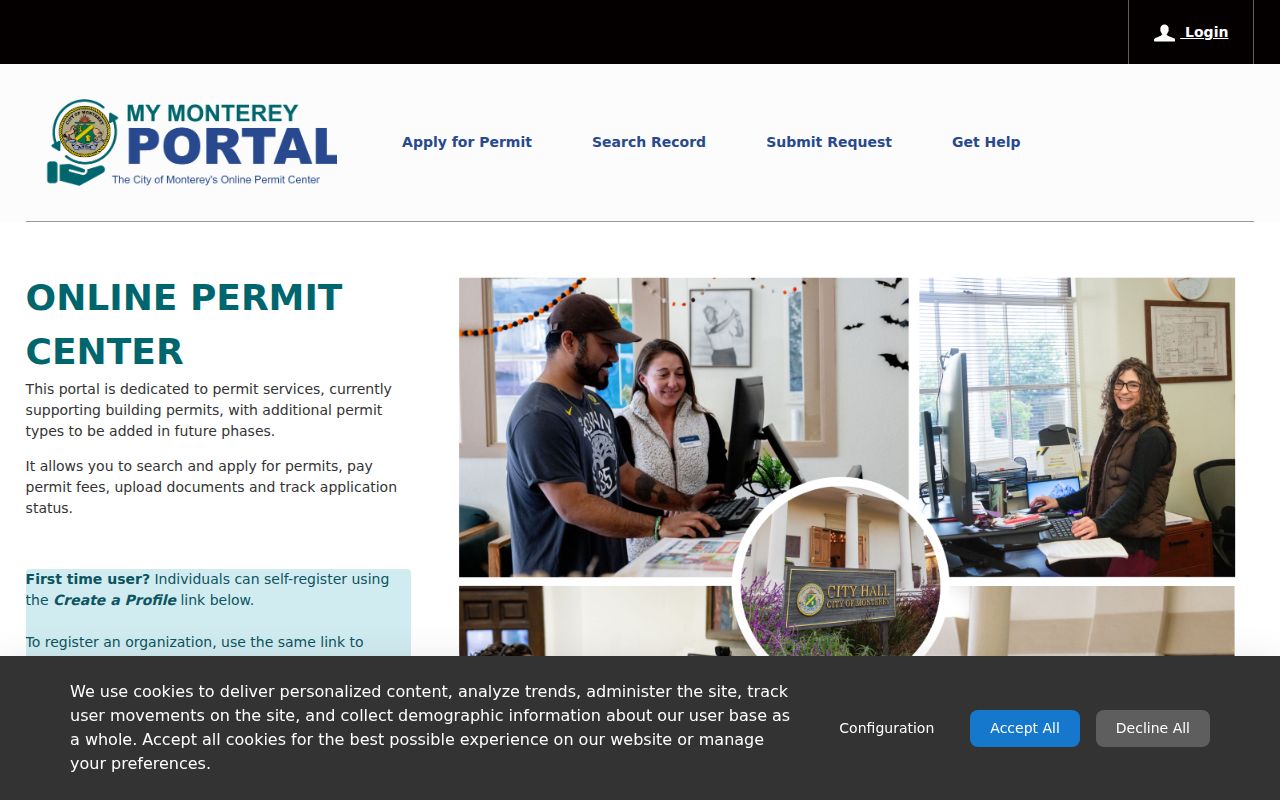 Monterey County city directory research with a Monterey permit portal