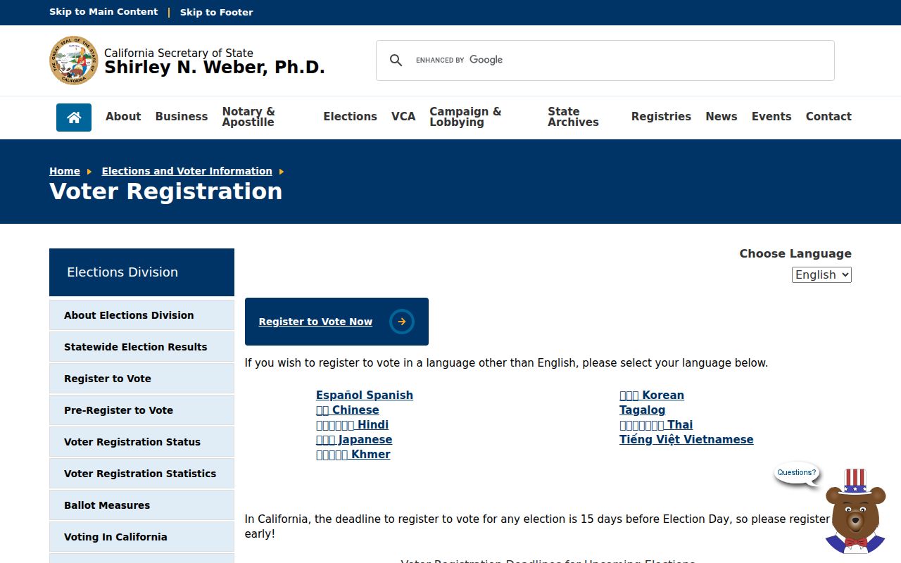 Monterey County residents directory California voter registration information