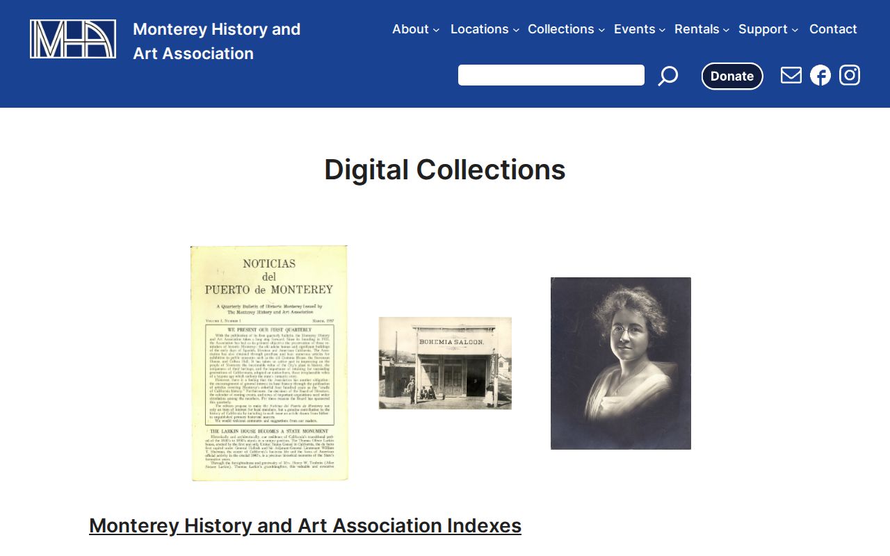 Monterey County previous residents local history digital collections